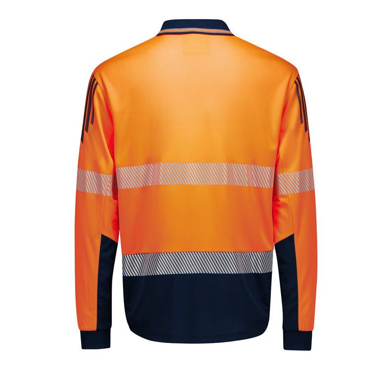 Syzmik Mens Hi Vis Flux Segmented Tape Long Sleeve Polo (ZH550) - Ace Workwear