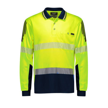 Syzmik Mens Hi Vis Flux Segmented Tape Long Sleeve Polo (ZH550) - Ace Workwear