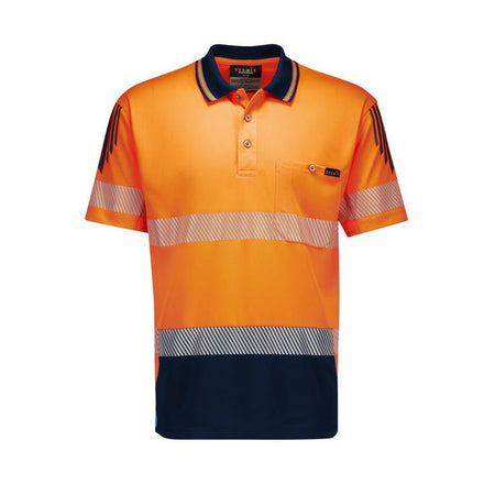 Syzmik Mens Hi Vis Flux Segmented Tape Short Sleeve Polo (ZH555) - Ace Workwear