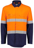 Syzmik Mens Orange Flame Lightweight Ripstop Spliced Shirt (ZW180)