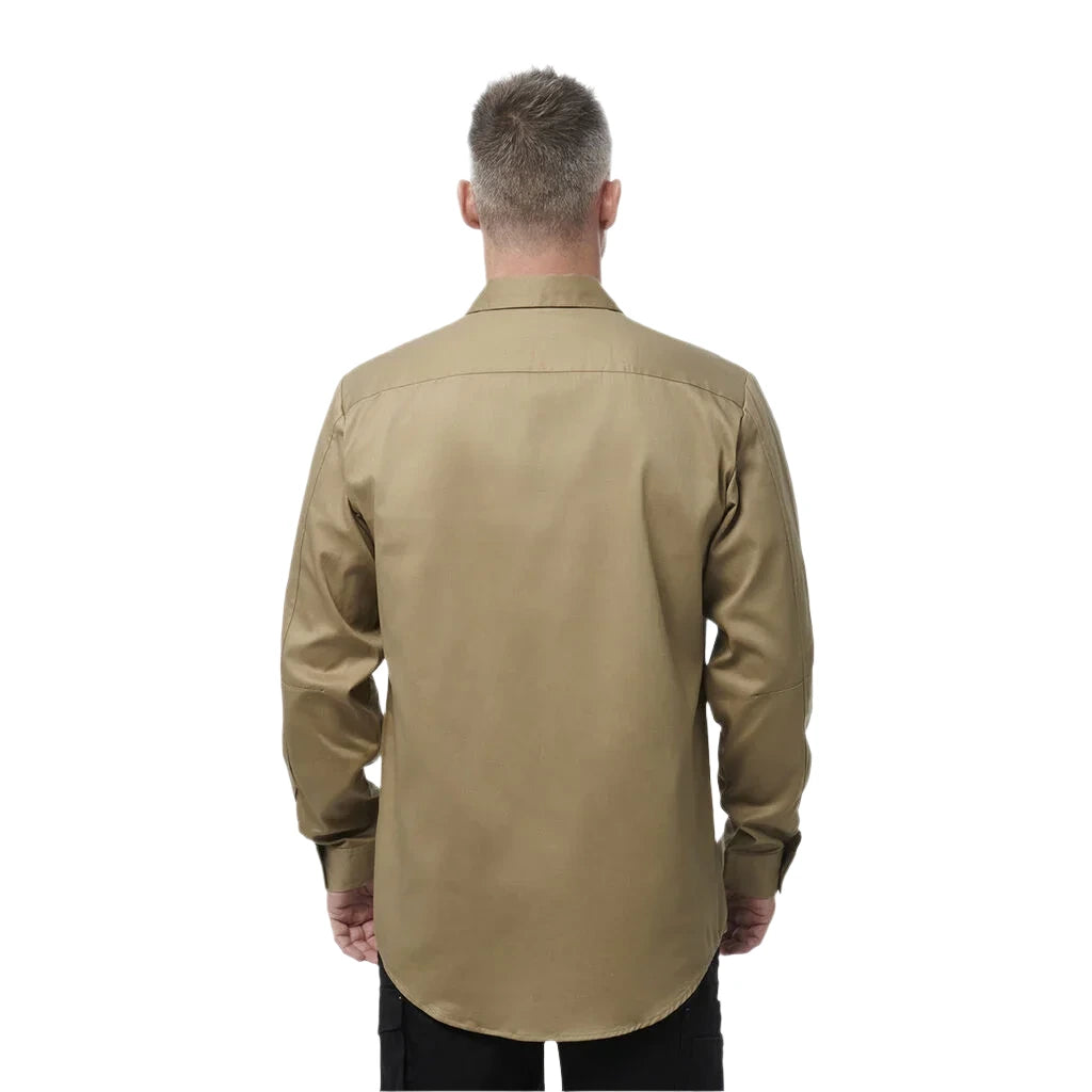 KingGee Originals Long Sleeve Open Front Cotton Drill Work Shirt (K04010) - Ace Workwear