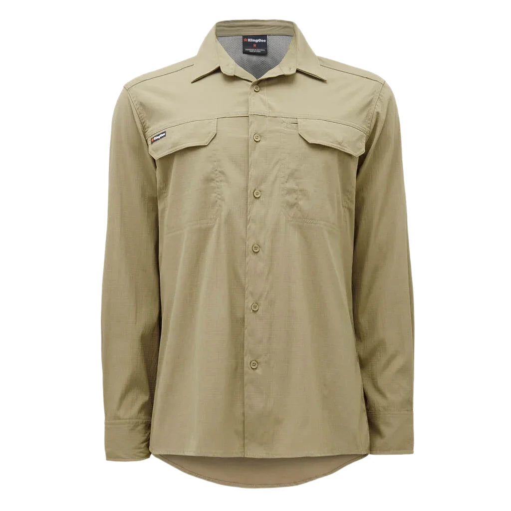 KingGee Drycool Lightweight Stretch Long Sleeve Work Shirt (K14023) - Ace Workwear