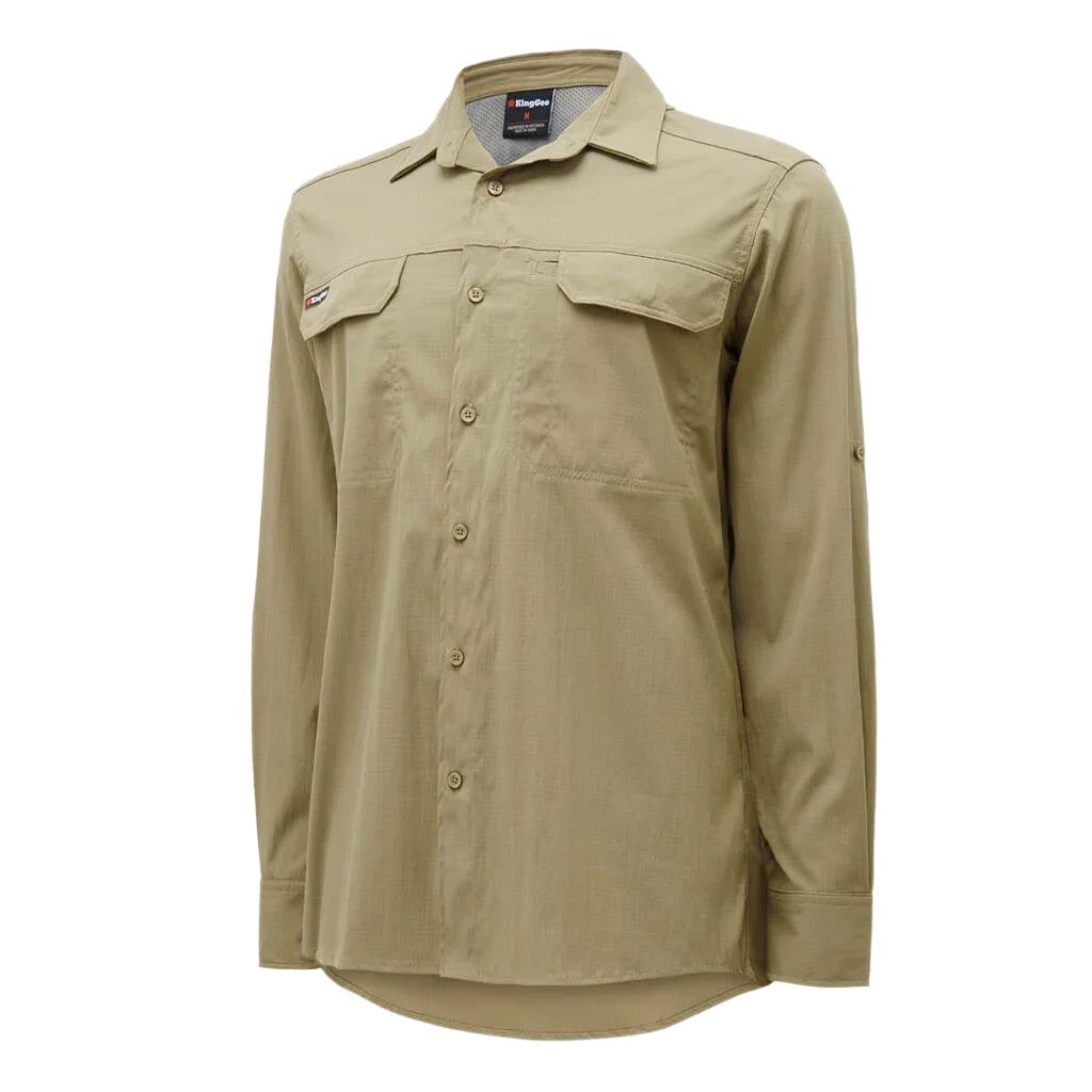 KingGee Drycool Lightweight Stretch Long Sleeve Work Shirt (K14023) - Ace Workwear