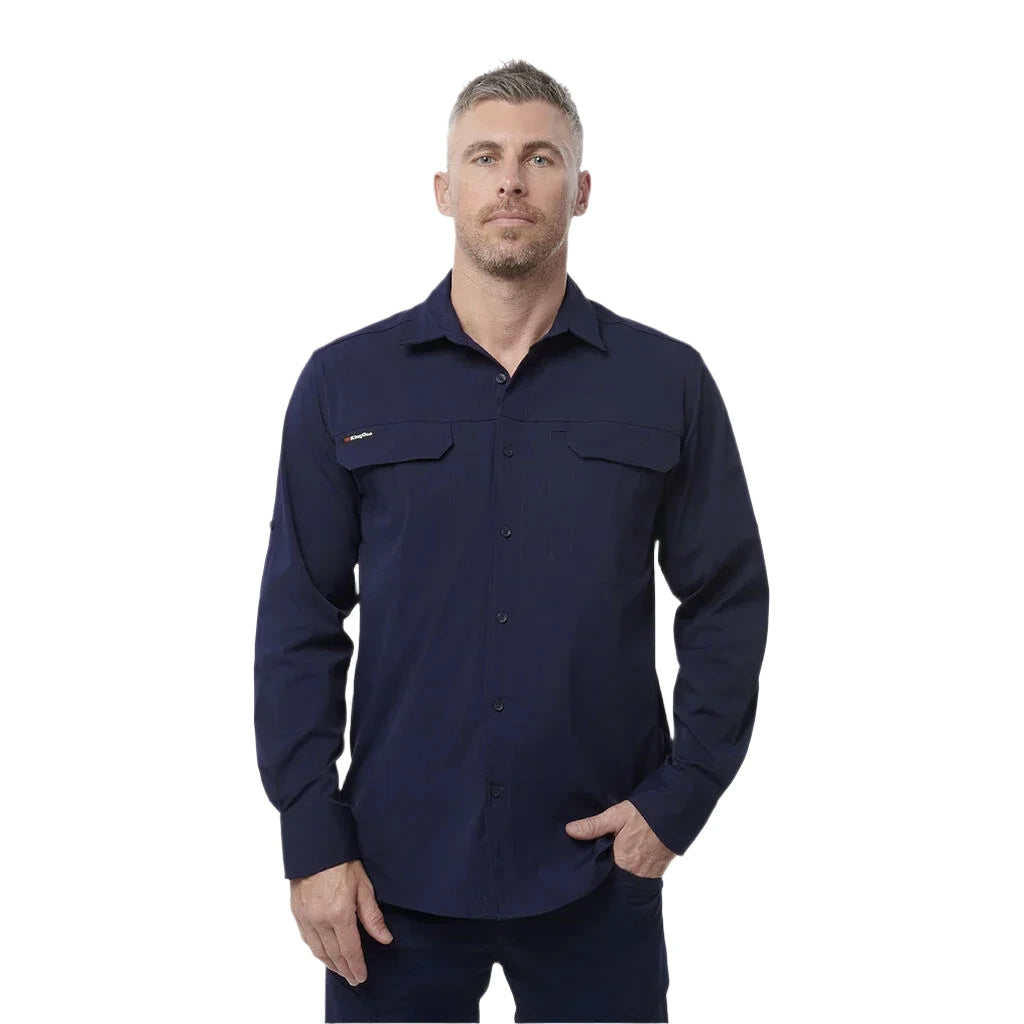 KingGee Drycool Lightweight Stretch Long Sleeve Work Shirt (K14023) - Ace Workwear