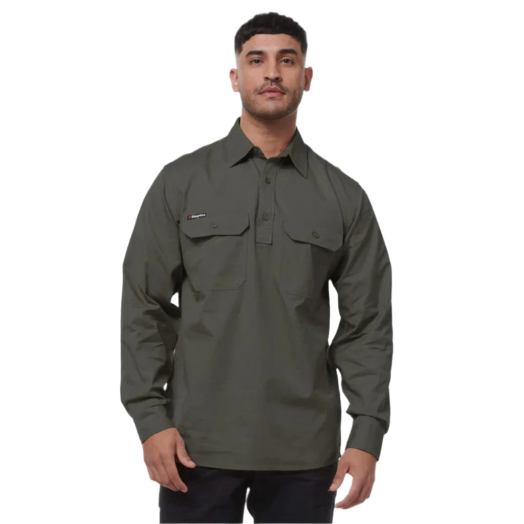 KingGee Workcool Vented Closed Front Shirt Long Sleeve (K14033) - Ace Workwear