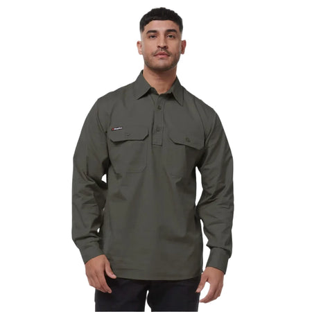 KingGee Workcool Vented Closed Front Shirt Long Sleeve (K14033) - Ace Workwear