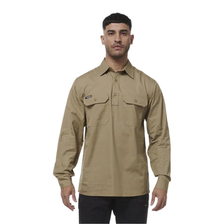 KingGee Workcool Vented Closed Front Shirt Long Sleeve (K14033) - Ace Workwear