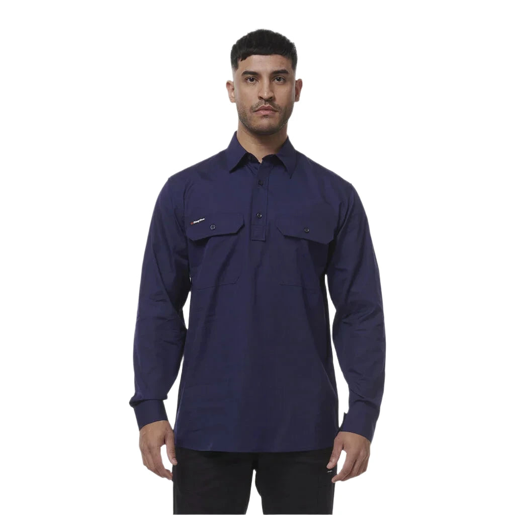 KingGee Workcool Vented Closed Front Shirt Long Sleeve (K14033) - Ace Workwear