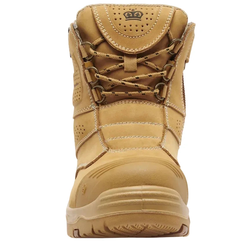KingGee Wheat Bennu Pro 6 Zip Sided Lace Up Steel Cap Safety Boot (K28009) - (Pre Order) - Ace Workwear