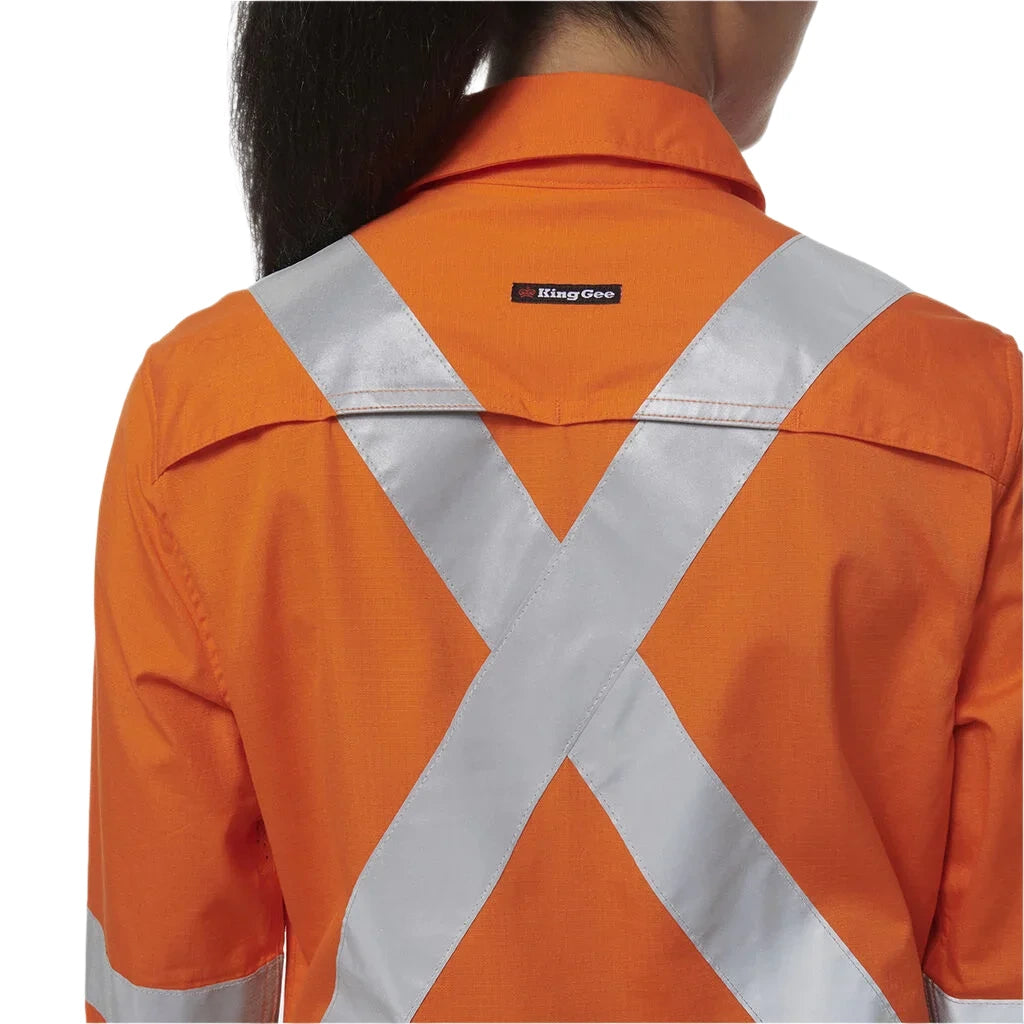 KingGee Women's Workcool Vented NSW Rail Shirt (K44203) - Ace Workwear