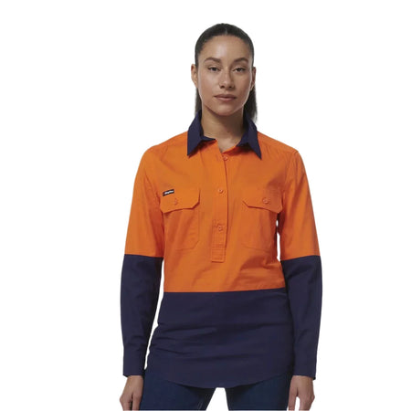 KingGee Women's Workcool Vented Closed Front Spliced Shirt (K44211) - Ace Workwear