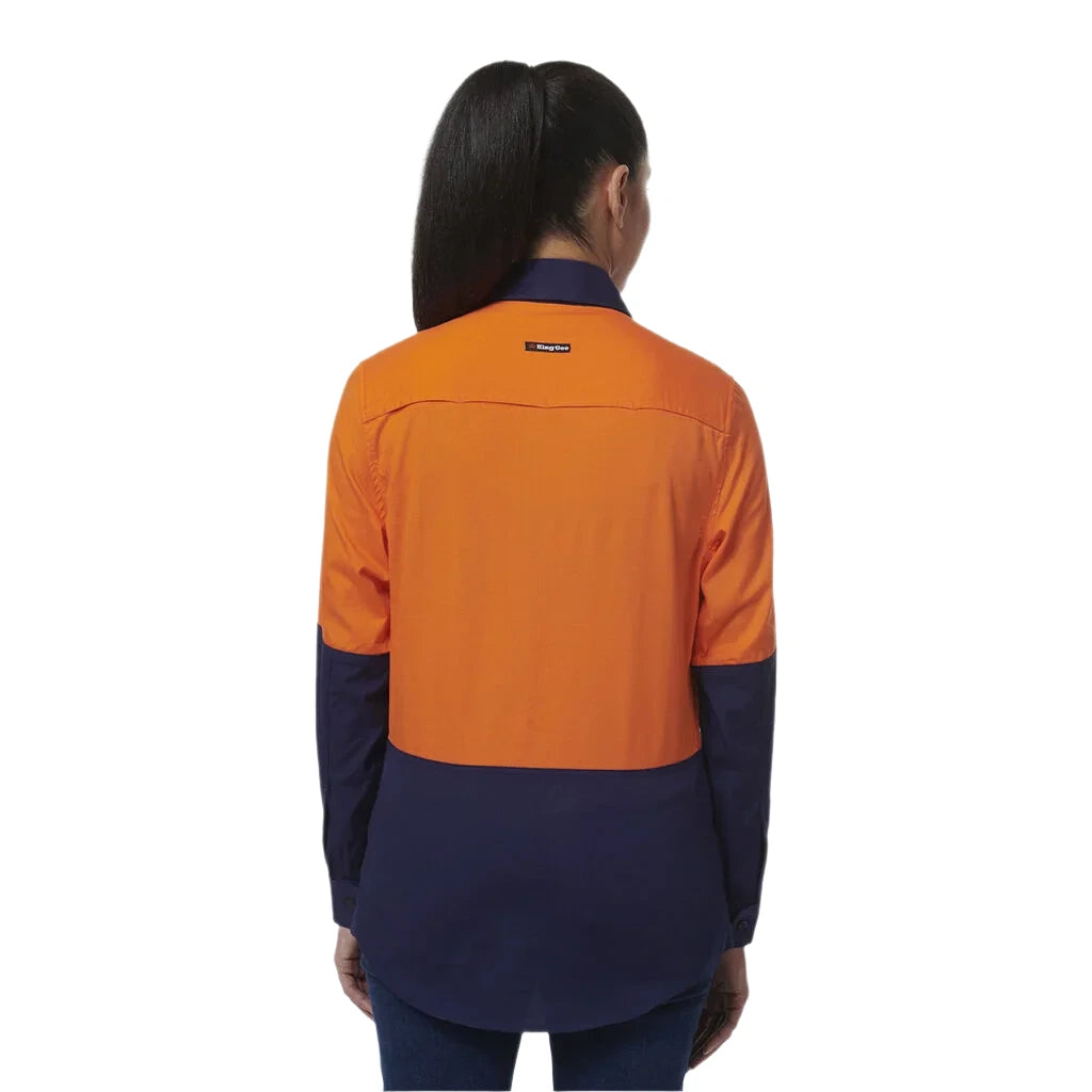 KingGee Women's Workcool Vented Closed Front Spliced Shirt (K44211) - Ace Workwear