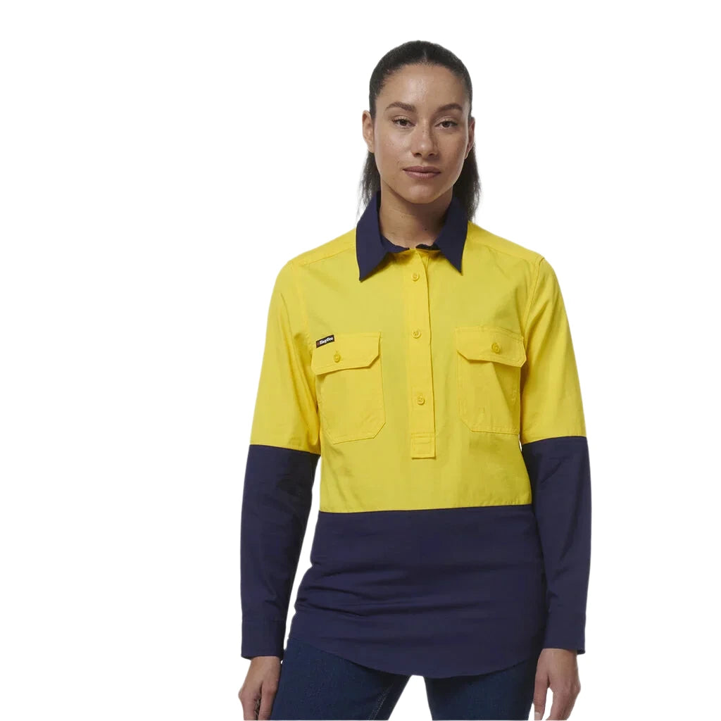 KingGee Women's Workcool Vented Closed Front Spliced Shirt (K44211) - Ace Workwear