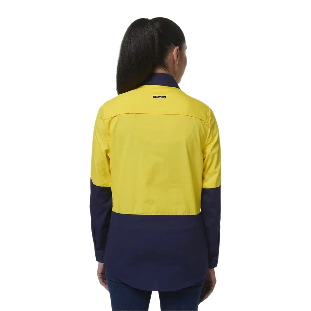 KingGee Women's Workcool Vented Closed Front Spliced Shirt (K44211) - Ace Workwear
