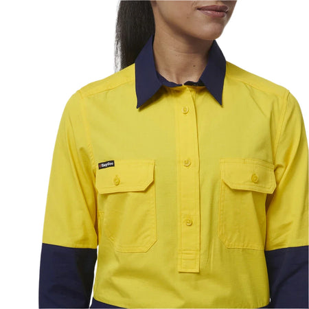 KingGee Women's Workcool Vented Closed Front Spliced Shirt (K44211) - Ace Workwear