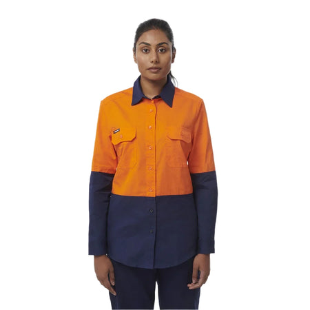 KingGee Women's Workcool Vented Spliced Shirt Long Sleeve (K44226) - Ace Workwear
