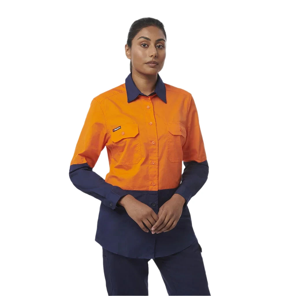 KingGee Women's Workcool Vented Spliced Shirt Long Sleeve (K44226) - Ace Workwear