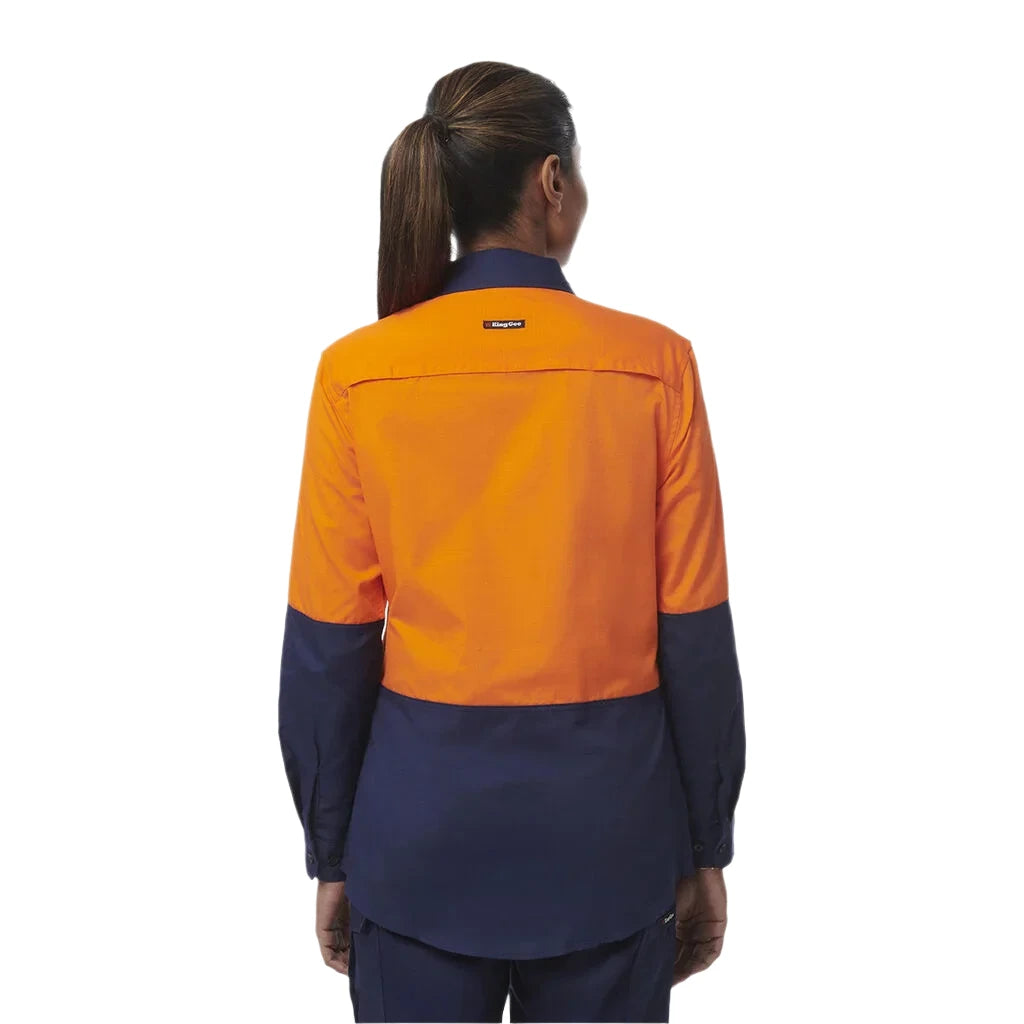 KingGee Women's Workcool Vented Spliced Shirt Long Sleeve (K44226) - Ace Workwear