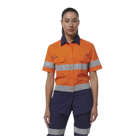 KingGee Women's Workcool Vented Reflective Short Sleeve Shirt (K44229) - Ace Workwear