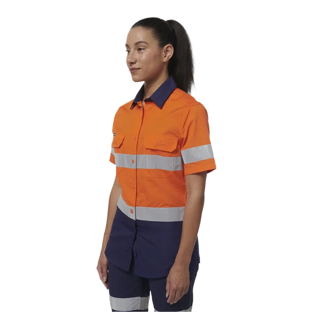 KingGee Women's Workcool Vented Reflective Short Sleeve Shirt (K44229) - Ace Workwear