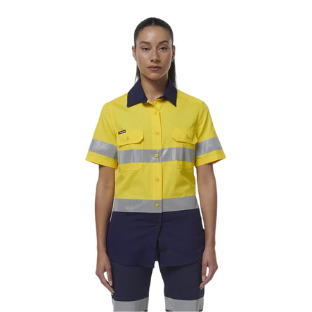 KingGee Women's Workcool Vented Reflective Short Sleeve Shirt (K44229) - Ace Workwear