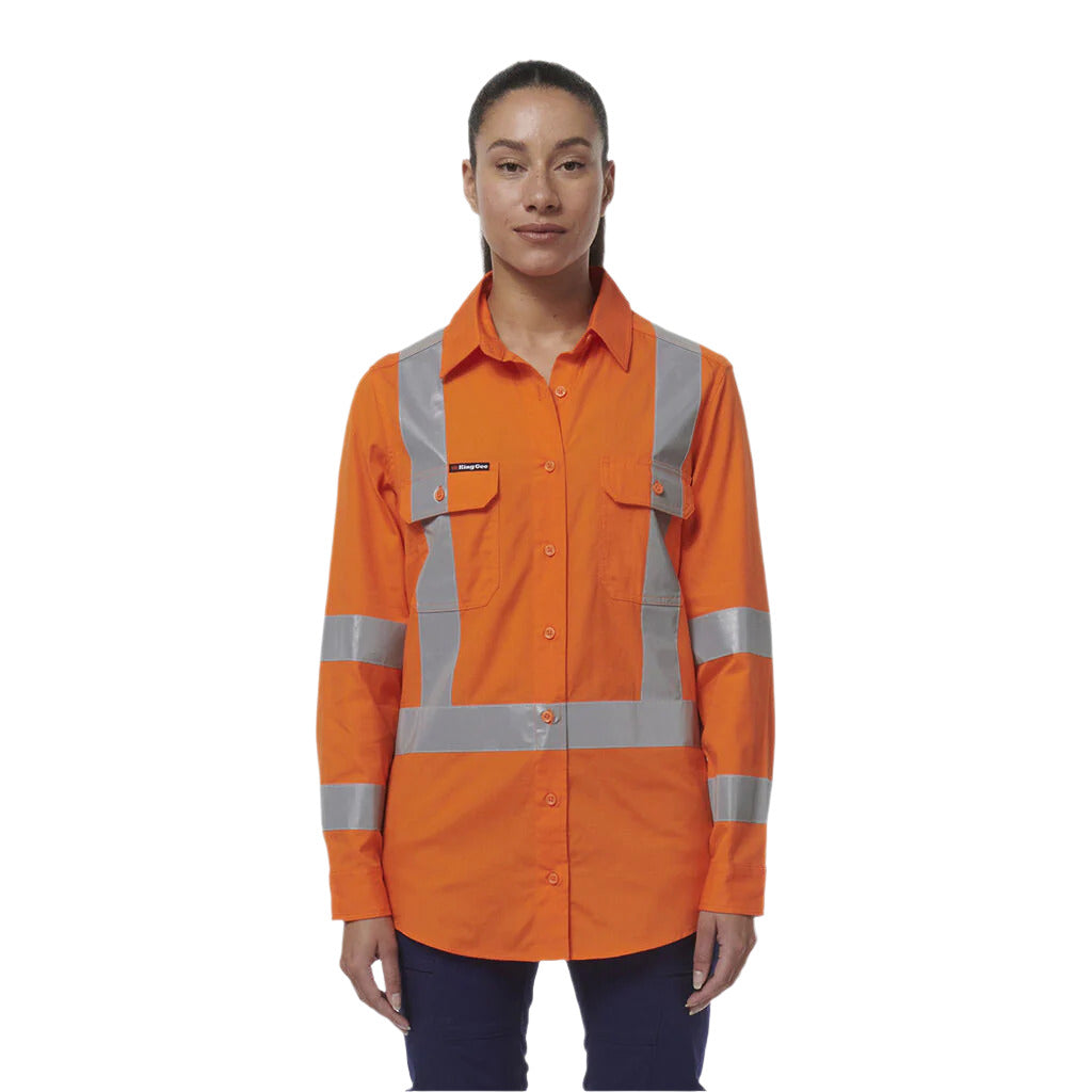 KingGee Women's Workcool Vented X Back Shirt (K44233) - Ace Workwear