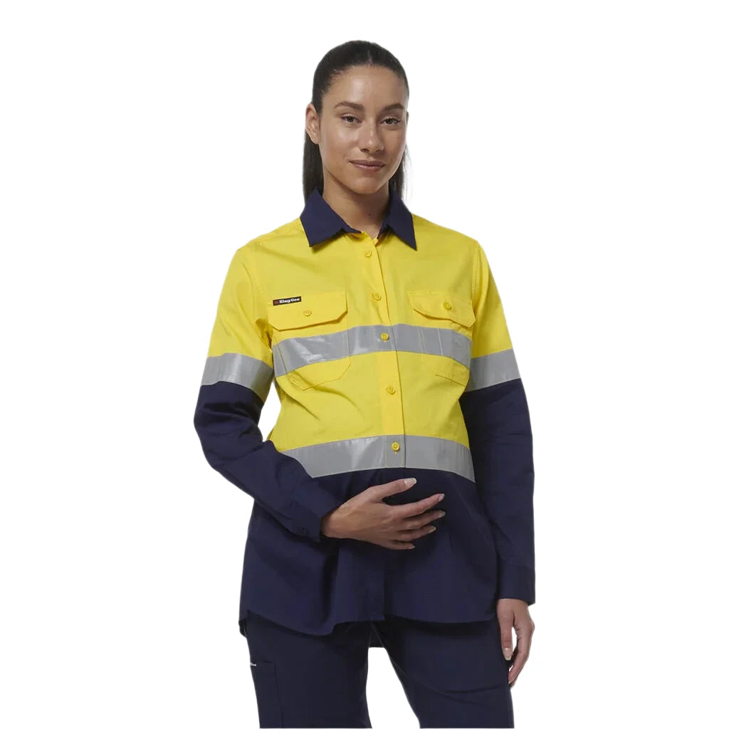 KingGee Women's Workcool Maternity Reflective Shirt (K44234) - Ace Workwear