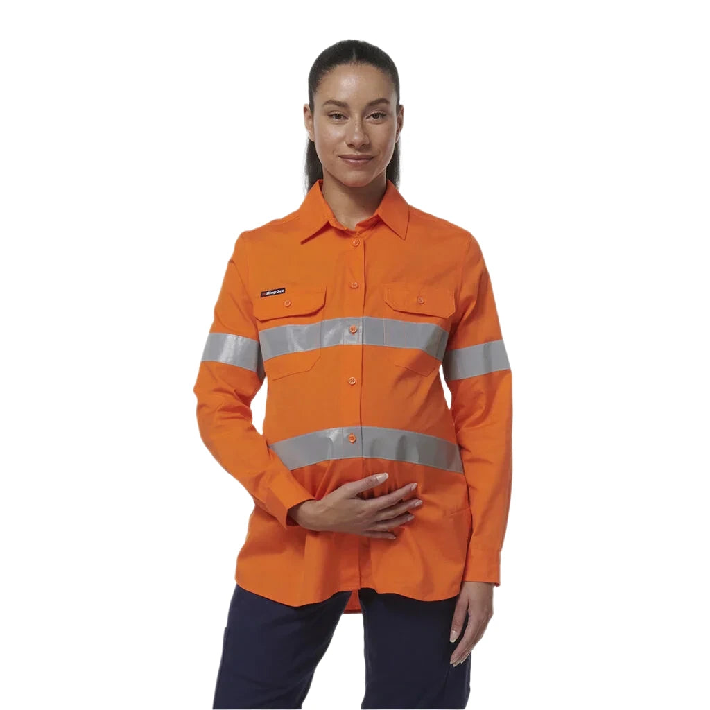 KingGee Women's Workcool Maternity Reflective Shirt (K44235) - Ace Workwear