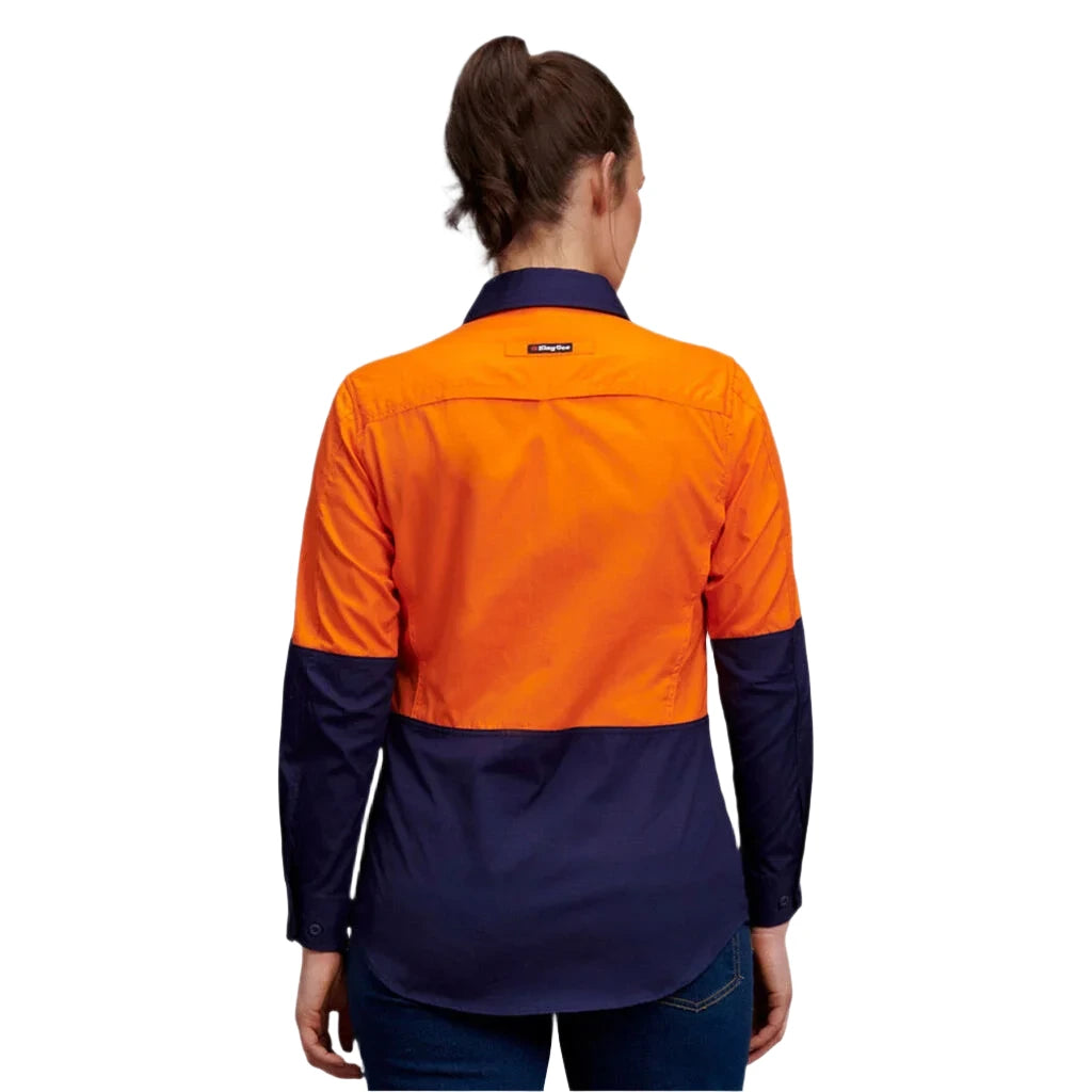 K44544 Back KingGee Women's Workcool 2 Hi-Vis Lightweight Work Shirt (K44543) – Ace ...