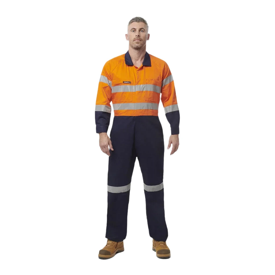 KingGee Originals Hi-Vis Reflective Two Tone Drill Work Overalls (K51525) - Ace Workwear