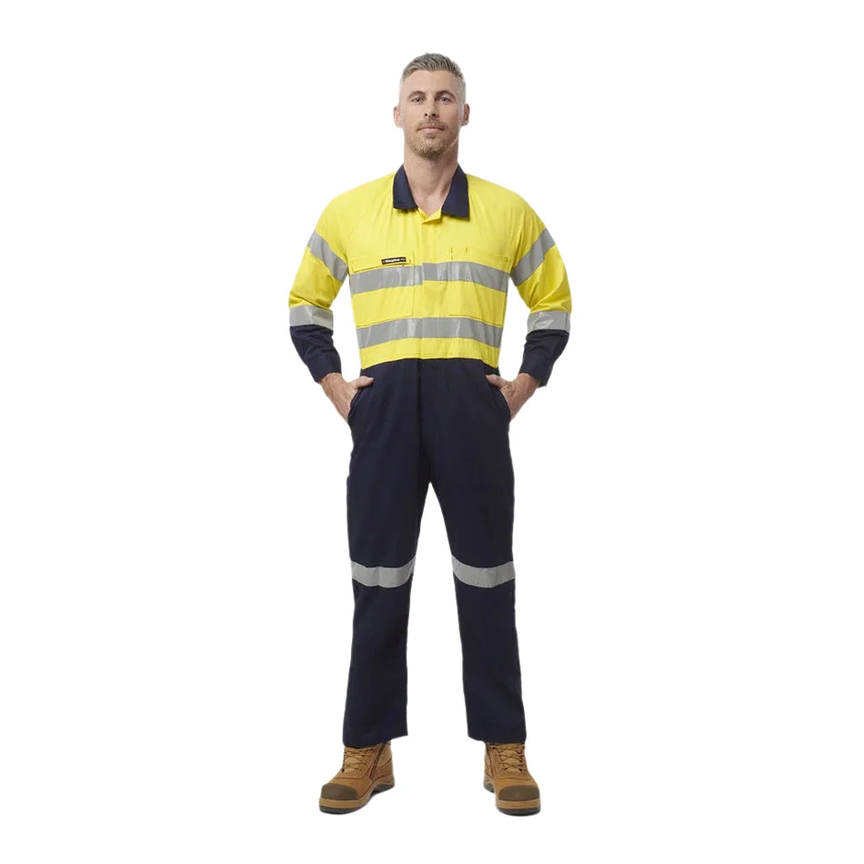 KingGee Originals Hi-Vis Reflective Two Tone Drill Work Overalls (K51525) - Ace Workwear