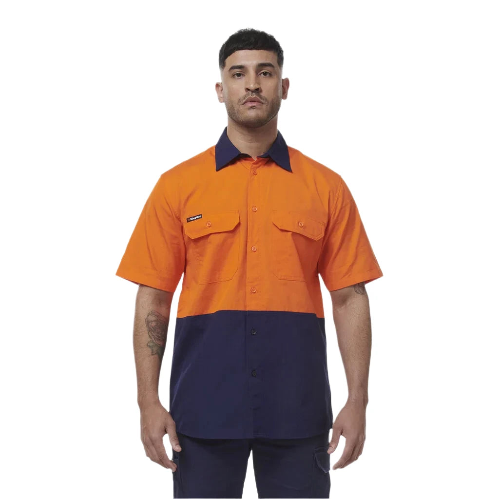 KingGee Workcool Vented Spliced Short Sleeve Shirt (K54008) - Ace Workwear