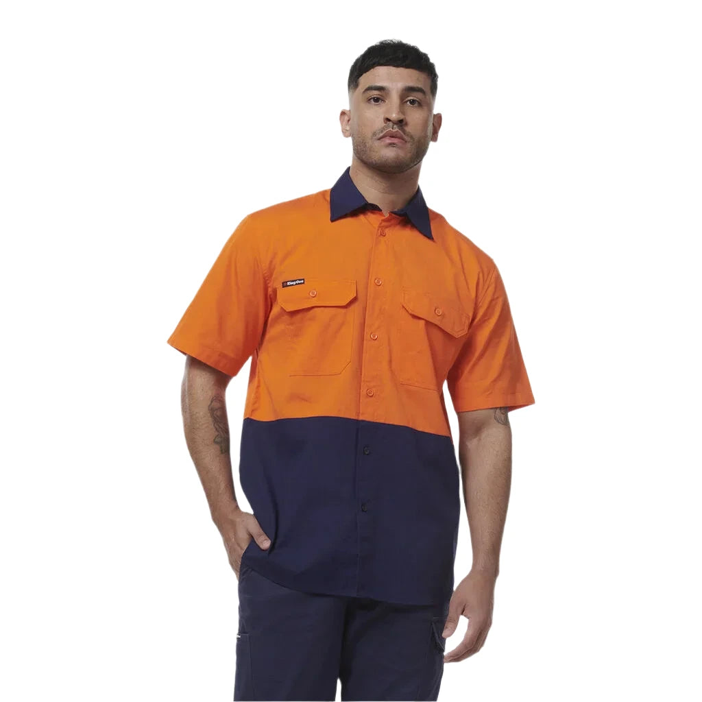 KingGee Workcool Vented Spliced Short Sleeve Shirt (K54008) - Ace Workwear