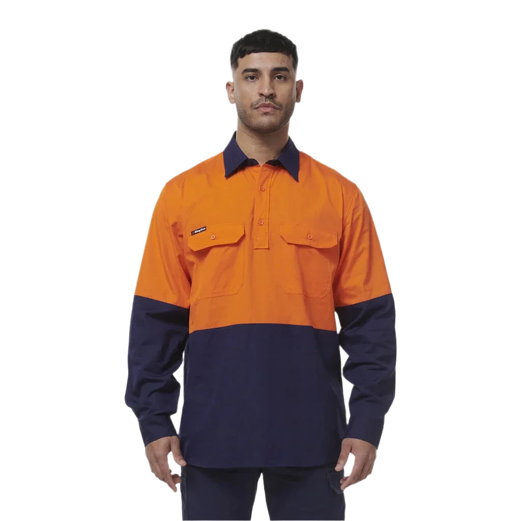 KingGee Workcool Vented Closed Front Spliced Shirt (K54011) - Ace Workwear