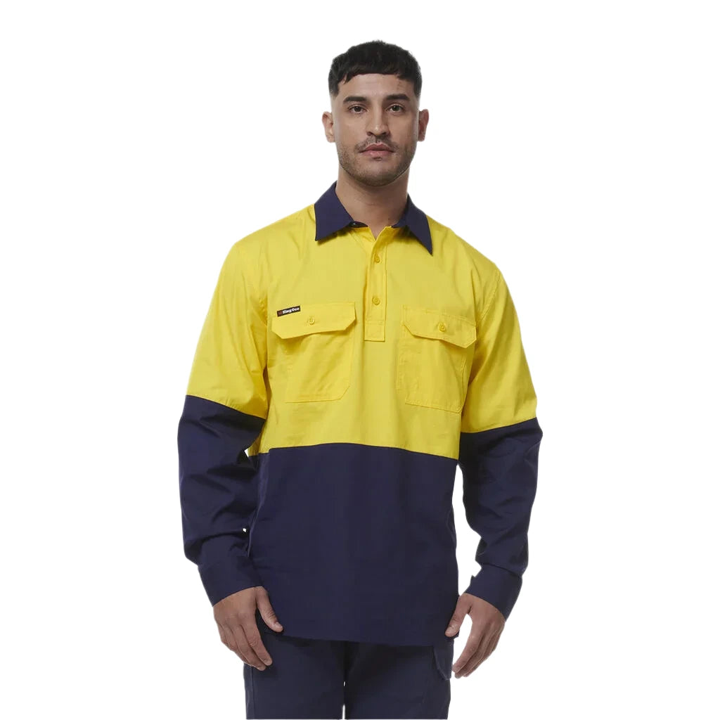 KingGee Workcool Vented Closed Front Spliced Shirt (K54011) - Ace Workwear