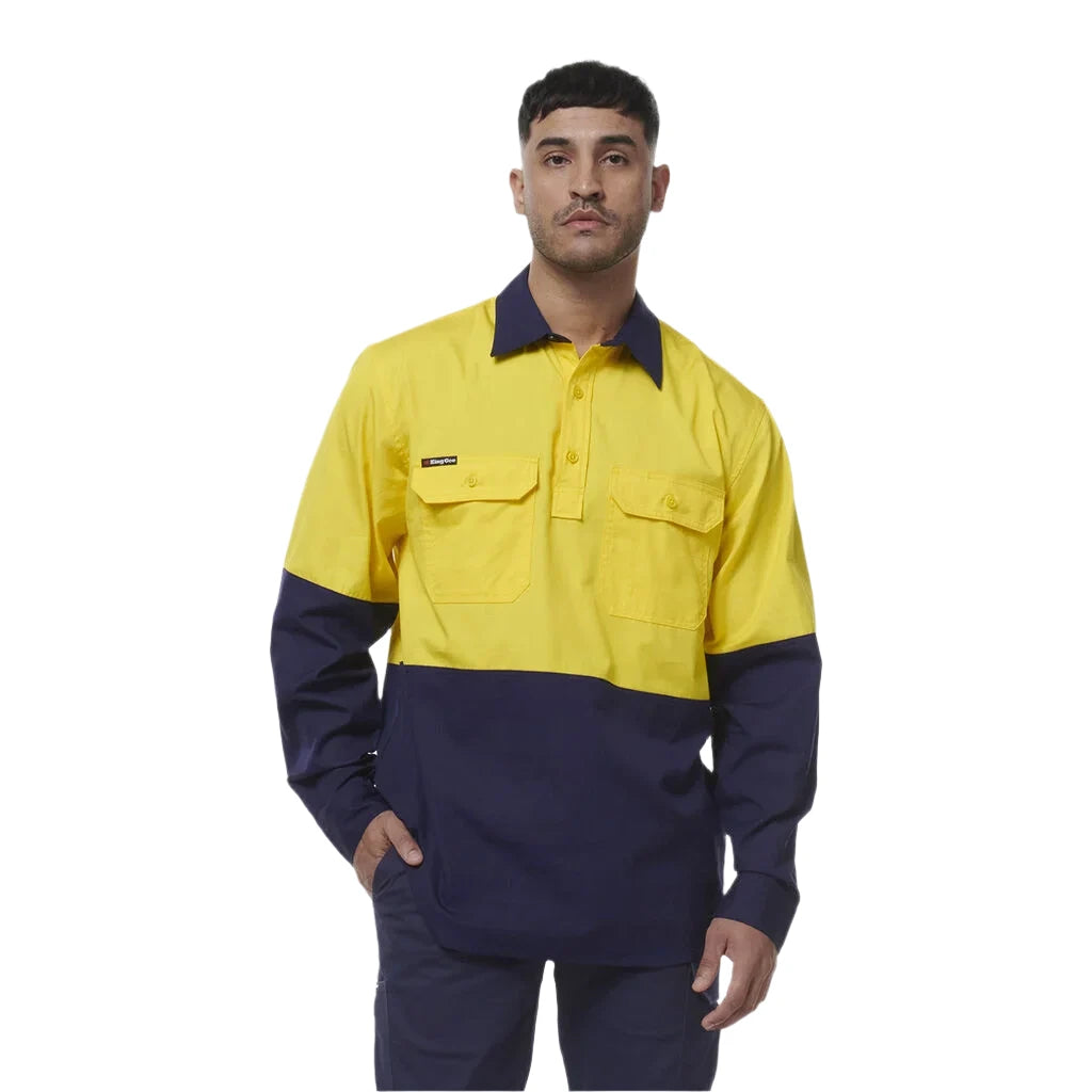 KingGee Workcool Vented Closed Front Spliced Shirt (K54011) - Ace Workwear