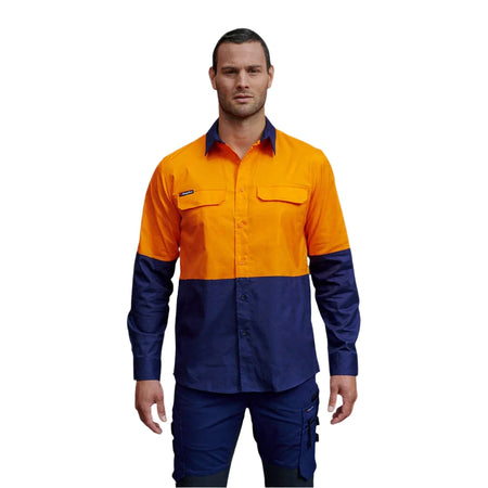 KingGee Workcool Pro Hi-Vis Stretch Long Sleeve Work Shirt (K54027) - Ace Workwear