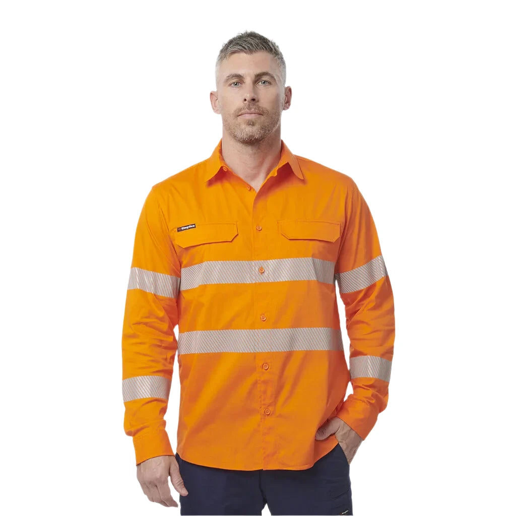 KingGee Workcool Pro Hi-Vis Stretch Reflective Work Shirt (K54031) - Ace Workwear