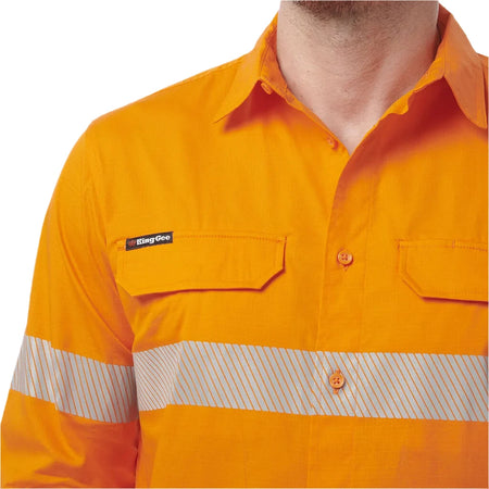 KingGee Workcool Pro Hi-Vis Stretch Reflective Work Shirt (K54031) - Ace Workwear