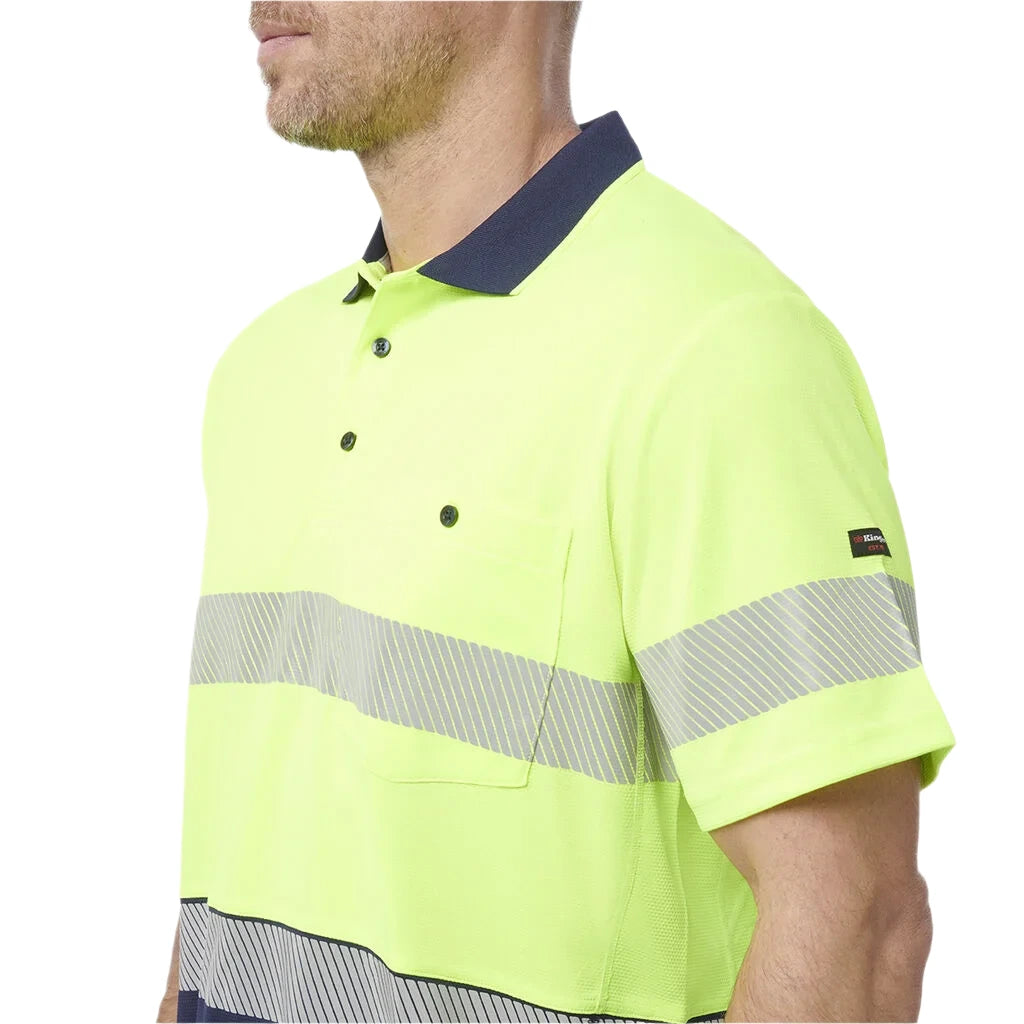 KingGee Workcool Hyperfreeze Hi-Vis Reflective Short Sleeve Polo (K54215) - Ace Workwear