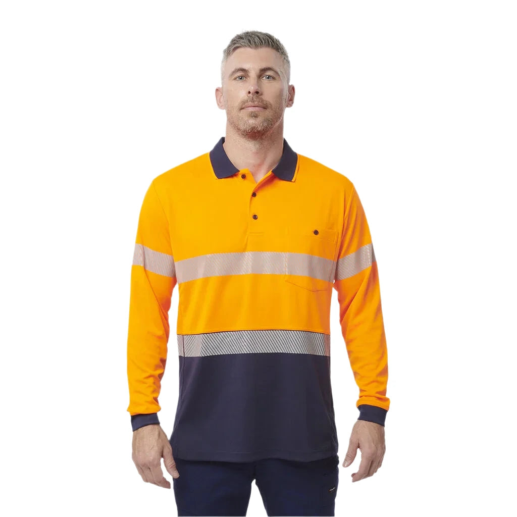 KingGee Workcool Hyperfreeze Hi-Vis Reflective Long Sleeve Polo (K54225) - Ace Workwear