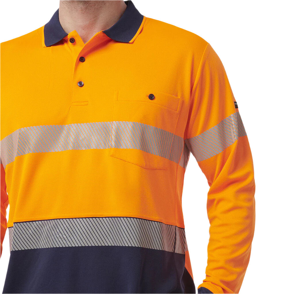 KingGee Workcool Hyperfreeze Hi-Vis Reflective Long Sleeve Polo (K54225) - Ace Workwear