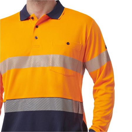 KingGee Workcool Hyperfreeze Hi-Vis Reflective Long Sleeve Polo (K54225) - Ace Workwear