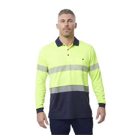 KingGee Workcool Hyperfreeze Hi-Vis Reflective Long Sleeve Polo (K54225) - Ace Workwear
