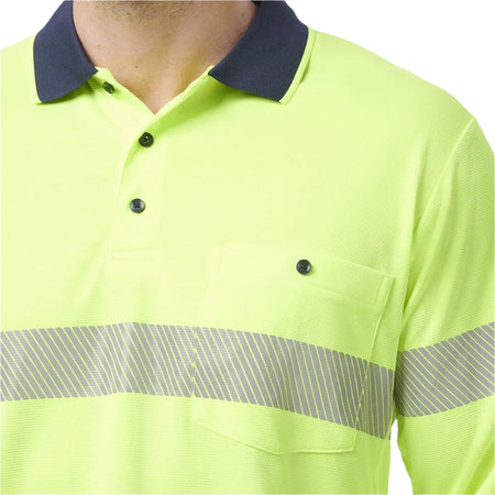 KingGee Workcool Hyperfreeze Hi-Vis Reflective Long Sleeve Polo (K54225) - Ace Workwear