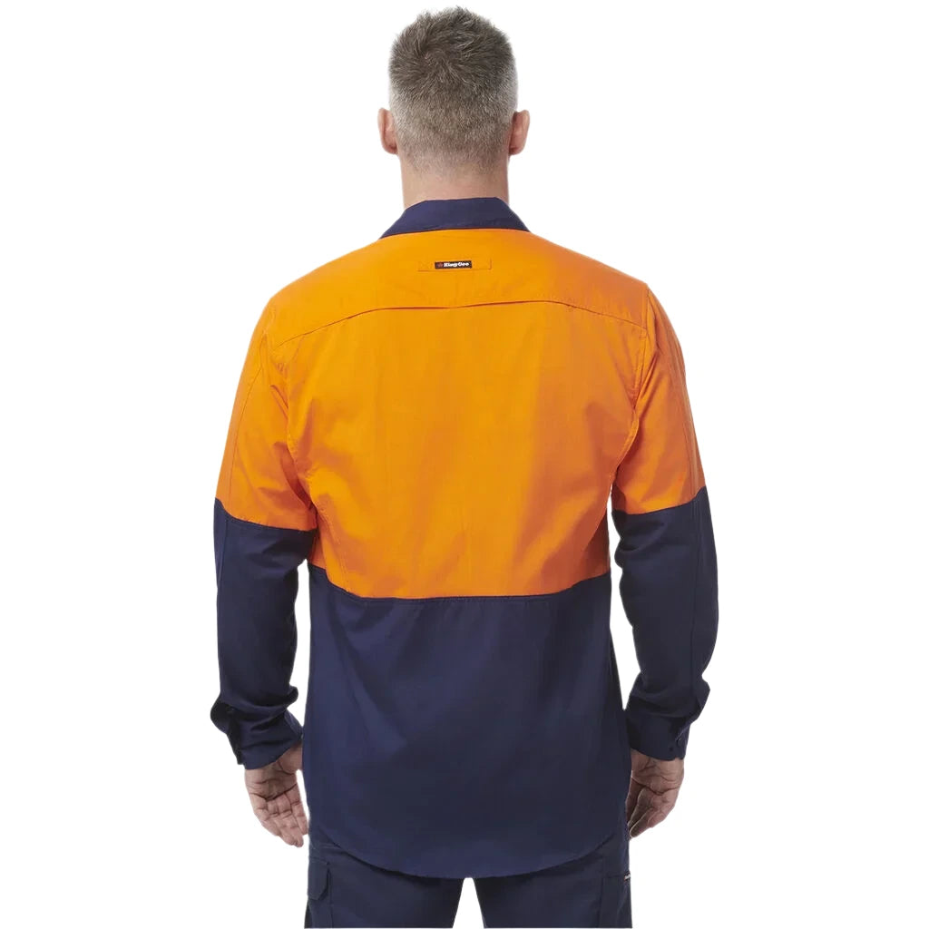 KingGee Workcool 2 Hi-Vis Two Tone Long Sleeve Drill Work Shirt (K54870) - Ace Workwear