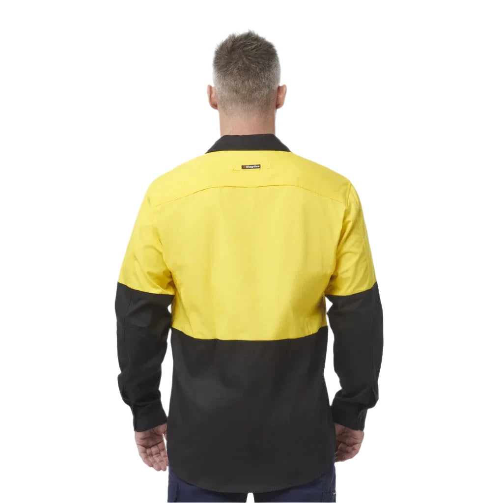 KingGee Workcool 2 Hi-Vis Two Tone Long Sleeve Drill Work Shirt (K54870) - Ace Workwear