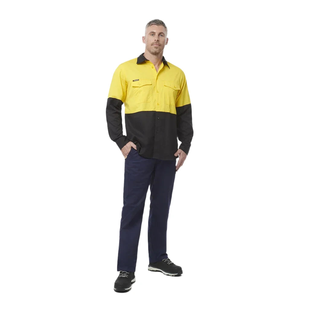 KingGee Workcool 2 Hi-Vis Two Tone Long Sleeve Drill Work Shirt (K54870) - Ace Workwear