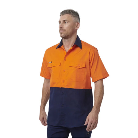 KingGee Workcool 2 Hi-Vis Two Tone Short Sleeve Drill Work Shirt (K54875) - Ace Workwear