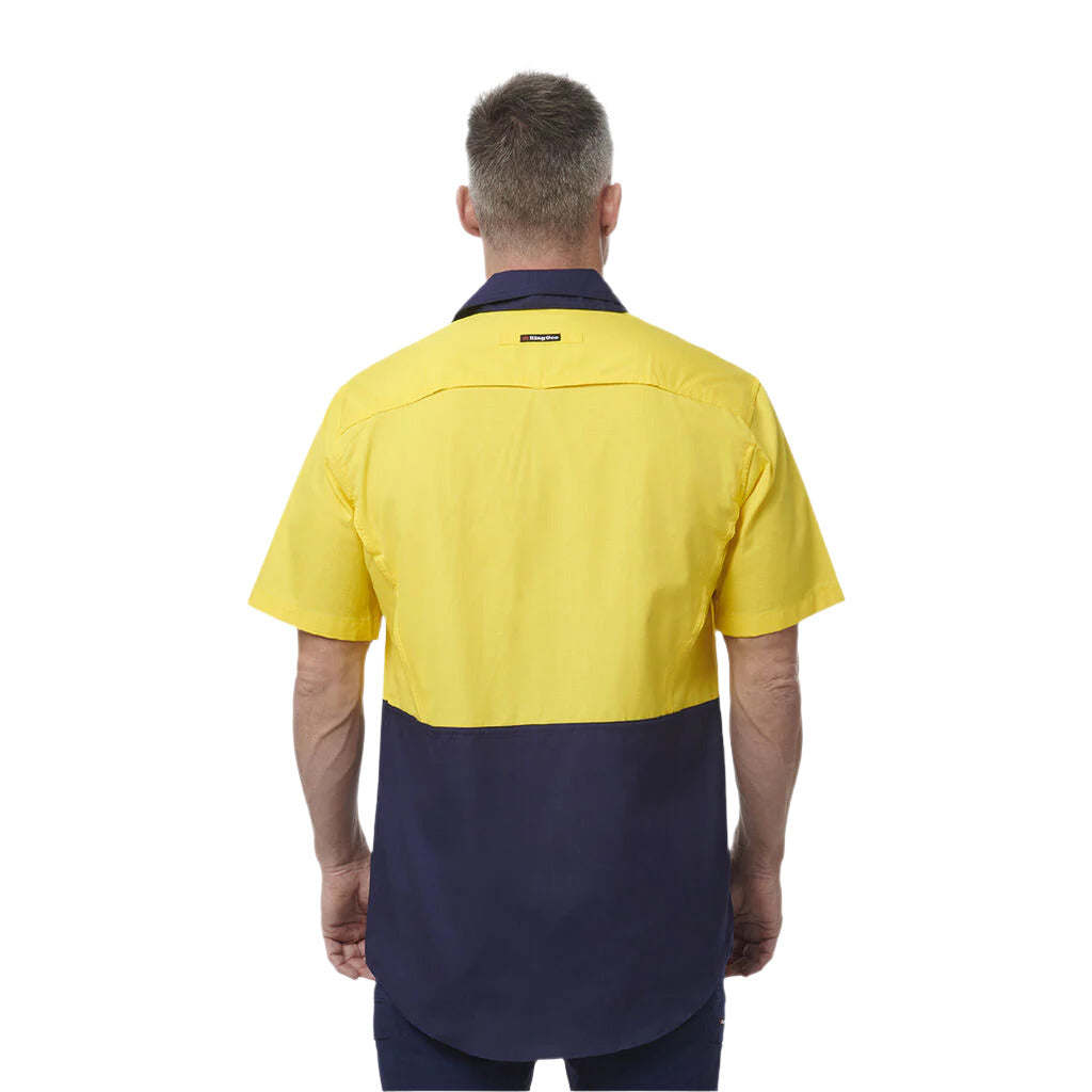 KingGee Workcool 2 Hi-Vis Two Tone Short Sleeve Drill Work Shirt (K54875) - Ace Workwear